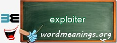 WordMeaning blackboard for exploiter